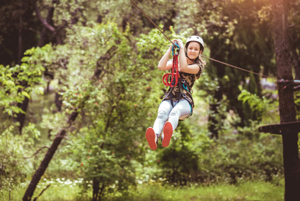 Teenager on a Zip Line