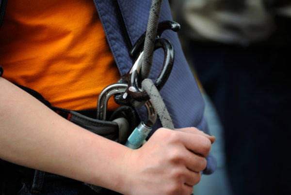 Carabiner with rope